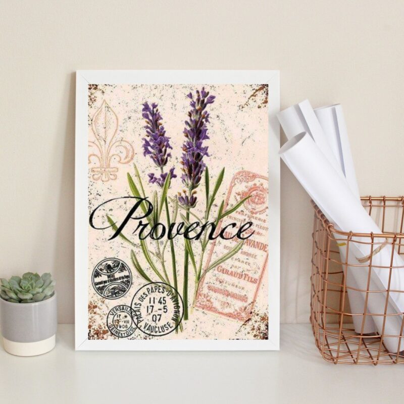 Quadro Decorativo Lavanda Provence Retrô