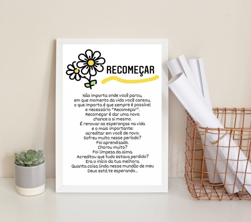 Quadro Decorativo Recomeçar- Reflexão