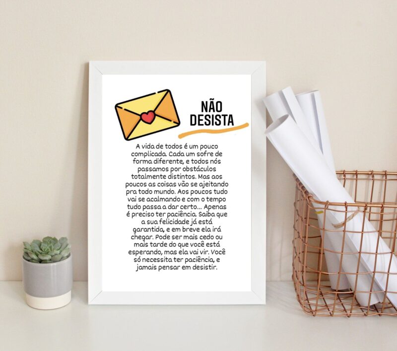 Quadro Decorativo Não Desista- Reflexão