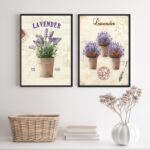 Kit 2 Quadros Decorativos Vasinhos De Lavanda