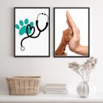 Kit 2 Quadros Decorativos Para Clinica Veterinária