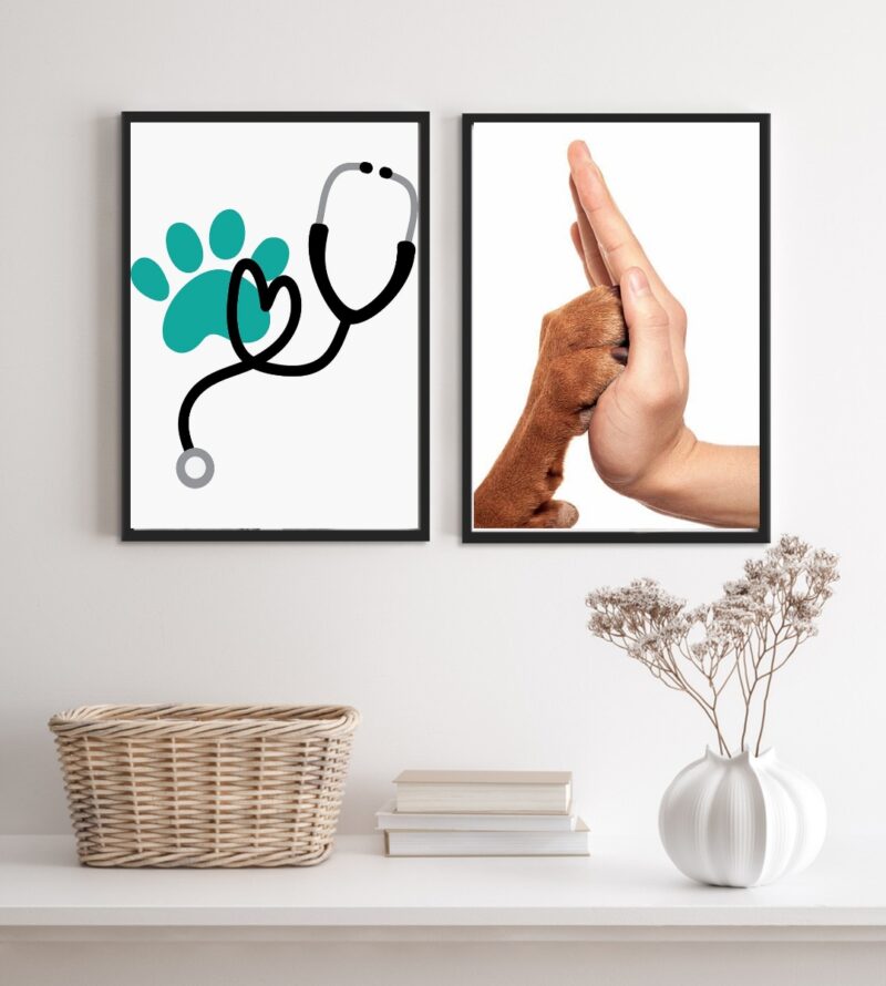 Kit 2 Quadros Decorativos Para Clinica Veterinária