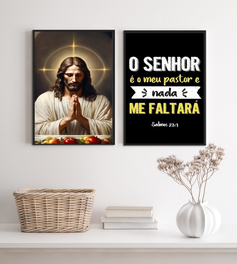 Kit 2 Quadros Para Cozinha O Senhor É Meu Pastor