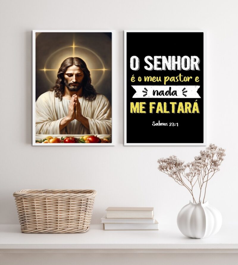 Kit 2 Quadros Para Cozinha O Senhor É Meu Pastor