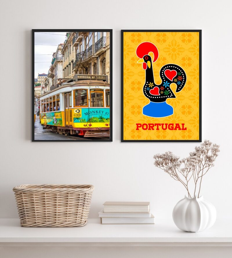 Kit 2 Quadros Portugal- Galo Barcelos E Bondinho