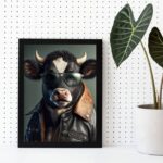 Quadro Decorativo Boi Humano Fashion