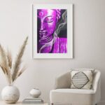 Quadro Decorativo Buda Roxo- 60x48 Cm