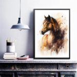 Quadro Decorativo Cavalo- Aquarela