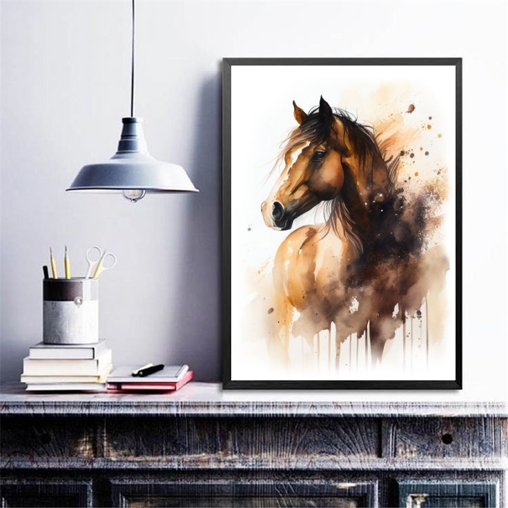 Quadro Decorativo Cavalo- Aquarela