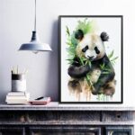 Quadro Decorativo Panda Aquarela