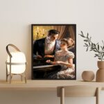 Quadro Decorativo Vintage Casal Com Piano