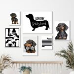 Composição 6 Quadros Cachorro Dachshund - Salsicha