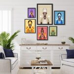 Composição 6 Quadros Decorativos Orixás Candomblé