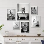 Composição 6 Quadros Divertidos Banheiro- Animais