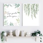 Kit 2 Quadros Decorativos Seja Grato- Folhas