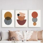 Kit 3 Quadros Sala Minimalistas Marrons