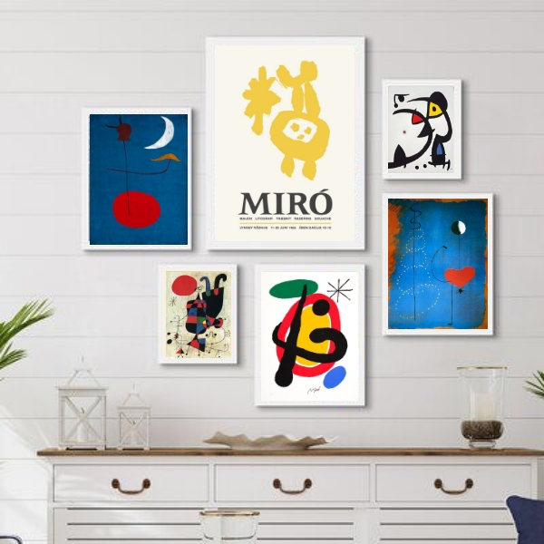 Kit Composição 6 Quadros Obras Miró