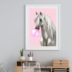 Quadro Cavalo Bubble Gum- 60x48 Cm