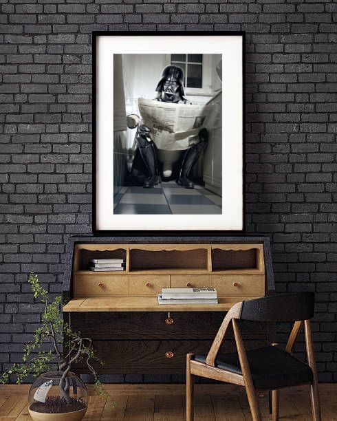 Quadro Darth Vader Bathroom 60x48 Cm