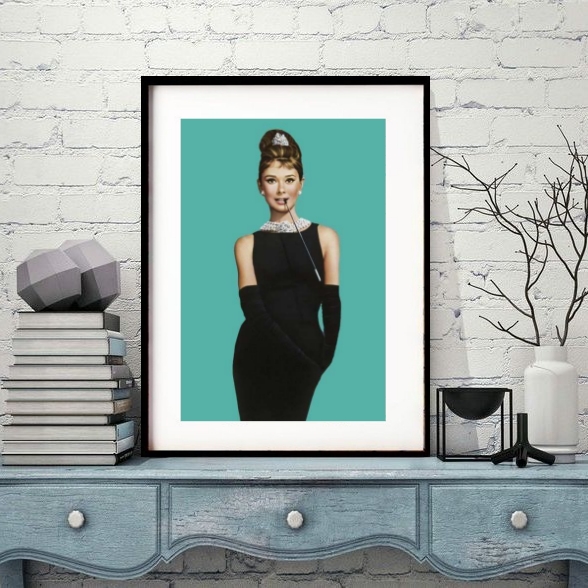 Quadro Decorativo Audrey Hepburn 60x48 Cm B