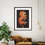 Quadro Decorativo Dog com Flores - 60x48 Cm