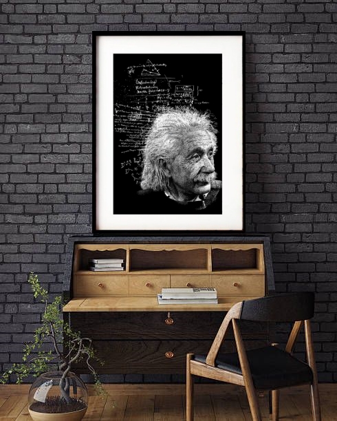 Quadro Decorativo Einstein P&B 60x48 Cm B