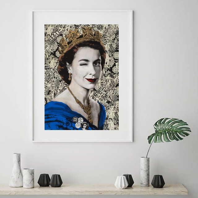 Quadro Decorativo Elizabeth II 60X48 Cm