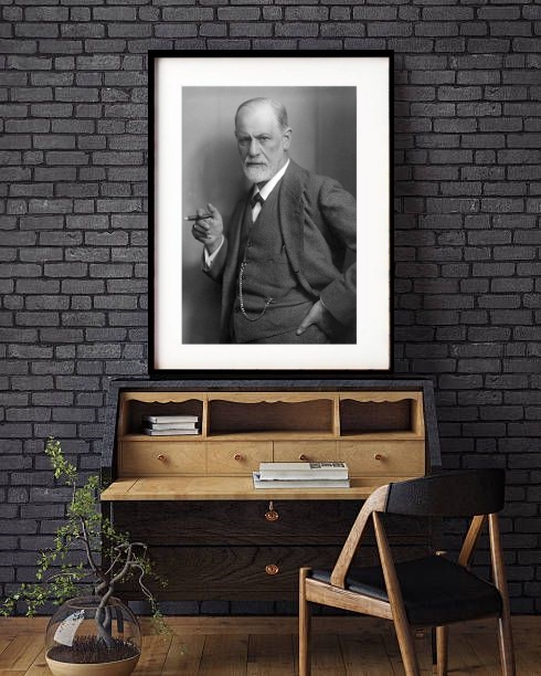 Quadro Decorativo Freud P&B 60x48 Cm