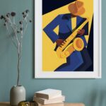 Quadro Decorativo Jazz Saxofone 60x48 Cm