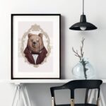 Quadro Decorativo Senhor Urso- 60x48 Cm