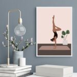 Quadro Decorativo Yoga- Mulher e Plantas