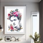 Quadro Frida Kahlo Floral 60x48 Cm B