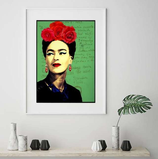 Quadro Frida Vermelho e Verde - 60X48 Cm