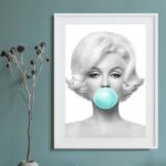 Quadro Marilyn Monroe Green Bubble Gum 60x48 Cm