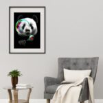 Quadro Panda Bola De Sabão - 60x48 Cm