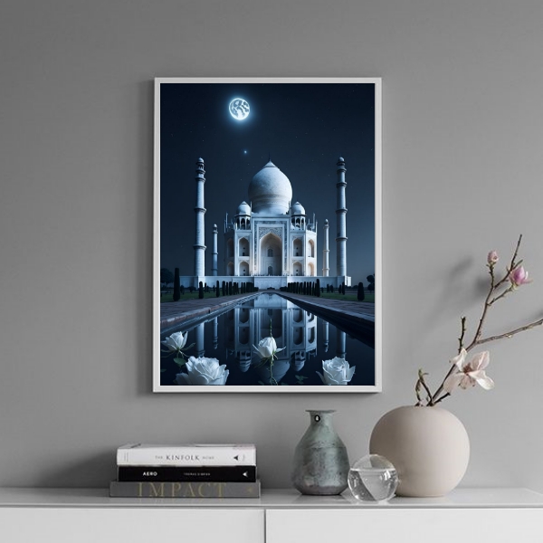 Quadro Taj Mahal - Noite Lua Cheia