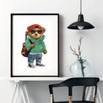 Quadro Urso Moda Fashion - 60x48 Cm