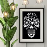 Quadro Bicicleta Caveira - 60x48 Cm