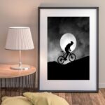 Quadro Bike Ciclista Lua Cheia - 60x48 Cm