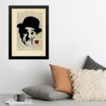 Quadro Charlie Chaplin Vintage - Romântico