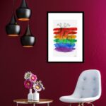 Quadro Coração LGBT- 60x48 Cm