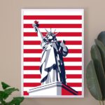 Quadro EUA - Estátua da Liberdade Listras