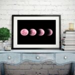 Quadro Fotografia Fases da Lua Rosa - 60x48 Cm