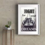 Quadro Frase Motivacional Boxe - 60x48 Cm