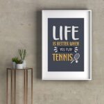 Quadro Frase Play Tennis - 60x48 Cm