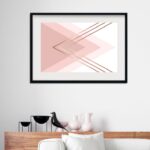 Quadro Horizontal Abstrato Rosado - 60x48 Cm