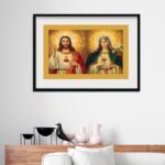 Quadro Horizontal Jesus e Maria - 60X48 Cm