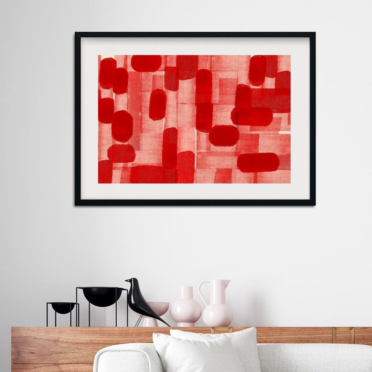 Quadro Horizontal Tons de Vermelho - 60x48 Cm