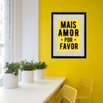 Quadro Mais Amor Amarelo - 60X48 Cm