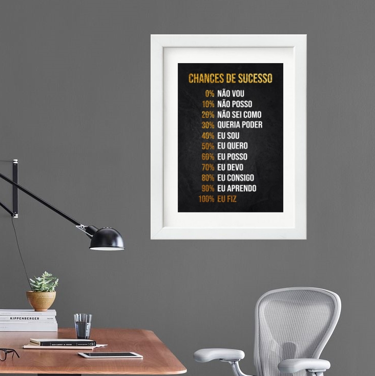 Quadro Motivacional Chances Sucesso - 60x48 Cm